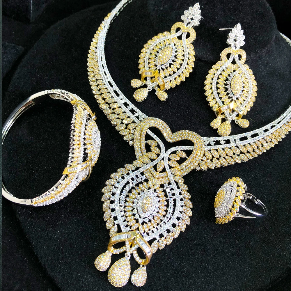 

GODKI Lovely Bowknots 4PCS African Bridal Zirconia CZ Jewelry Sets For Women Wedding Dubai Nigeria Crystal Party Jewelry Set