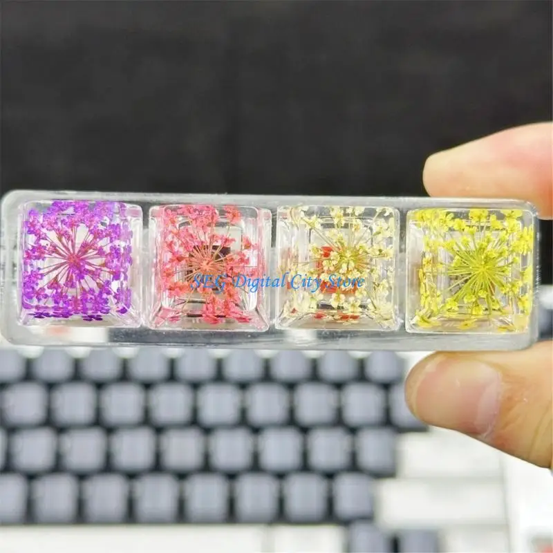 

U75B Translucently Resin Keycap with Backlights for Mechanical Keyboard Flower Keycap