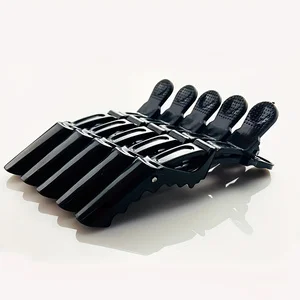 6pcs Set Professional Black Alligator Hair Clips for Styling Salon-Grade Sectioning Clips for Hairdressing
