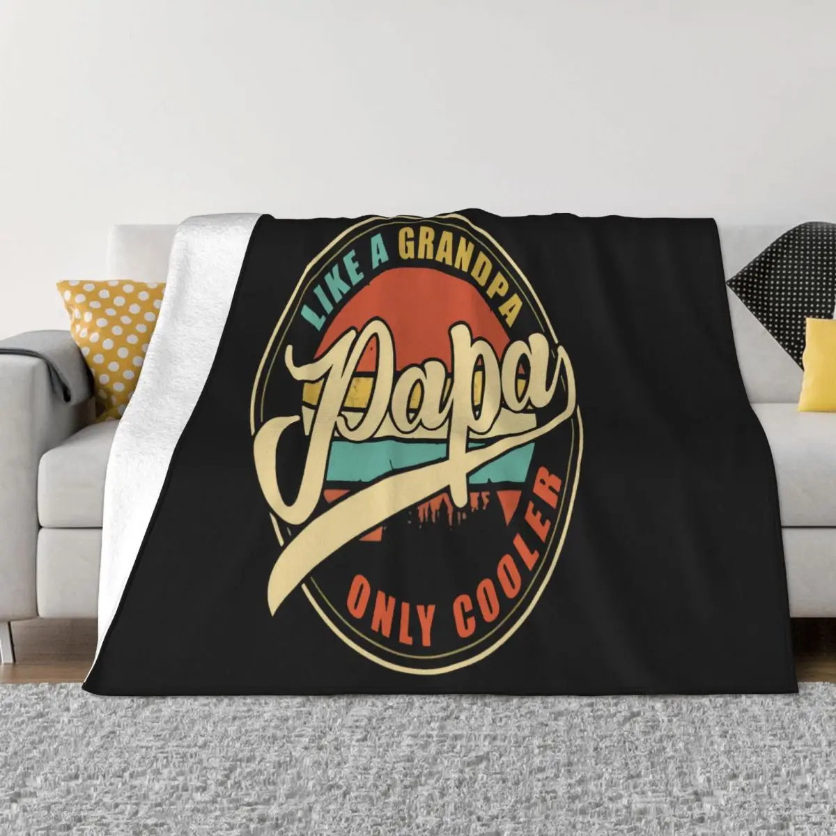 Us Vintage Retro Papa Gifts Grandpa Unisex Oversize Gift Creative Family Personality Rap Throw Blanket