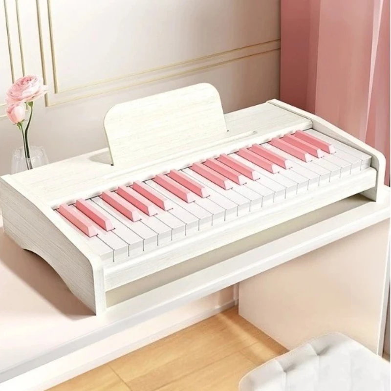 37‑Key Wooden Kids Electronic Piano, Children Music Enlightenment Musical Instrument Toy for Beginners Birthday Gift