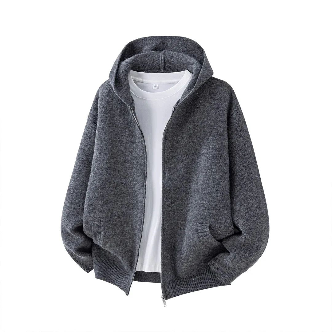 

Мужской вязаный кардиган Snow Str в американском стиле, плотный, из чистого хлопка, повседневная верхняя одежда, модный тренд