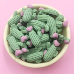 50Pcs Flat Back Resin Cabochon Kawaii Cactus DIY Flatback Scrapbooking Accessories Embellishment Decoration Craft Making 20*25mm