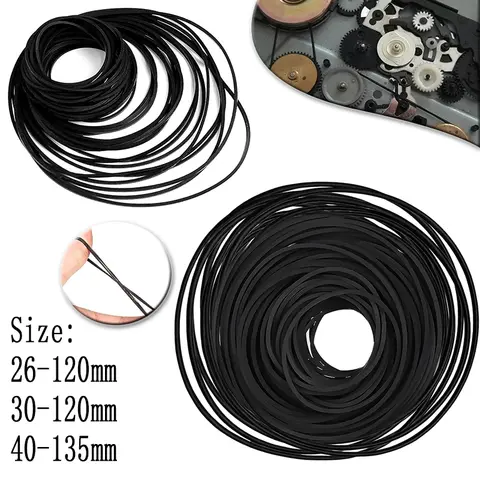 30-120Pcs Universal Mix Cassette Tape Machine Belts Assorted for Recorder Walkman CD DVD Drive VCR Machine Repair Replacement