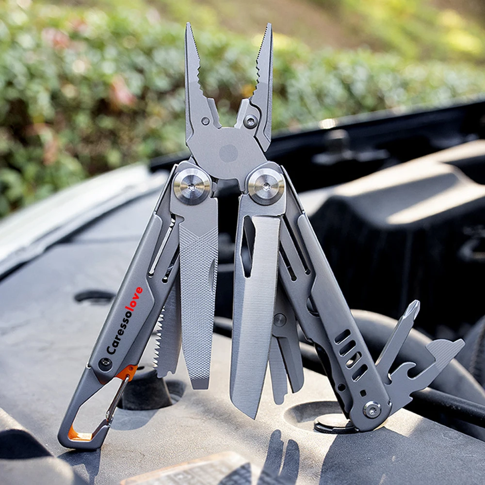 15 IN 1 440A Steel Folding Knife Pliers EDC Multitool Outdoor Multifunctional Tactical Pocket Knife Camping Survival Gadgets