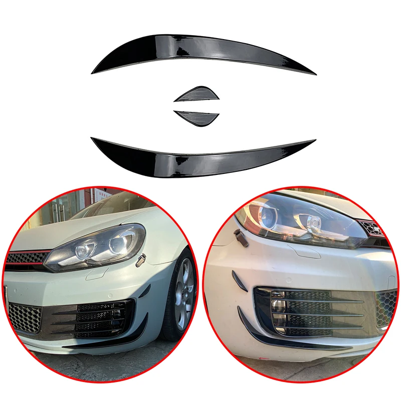 

For VW Golf 6 MK6 GTI GTD GTE 2009 2010 2011 2012 2013 Side Splitter Canard Air Blade Tuning Car Front Bumper Side Spoiler