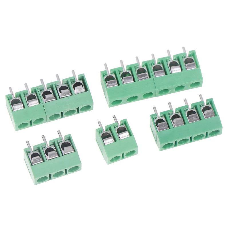 10Pcs PCB Terminal Block Connector Pitch 5.0MM KF301 Straight Pin 2/3/4/5/6P Screw PCB Terminal Blocks Connector Assortment Kit