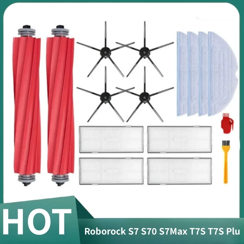 Efficient Cleaning Performance with Roborock S7, S70, S7Max, T7S, T7S Plus Main Side Brush Replacement