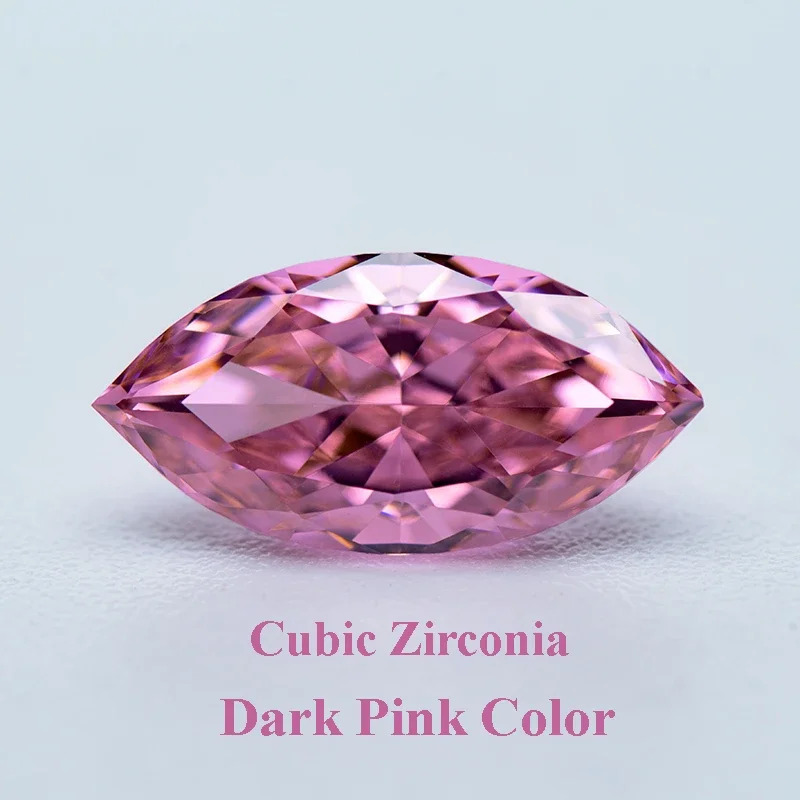 

Cubic Zirconia Crushed Ice Cut Dark Pink Color Marquise Shape Charms Beads for Diy Jewelry Making Rings Materials No Certificate