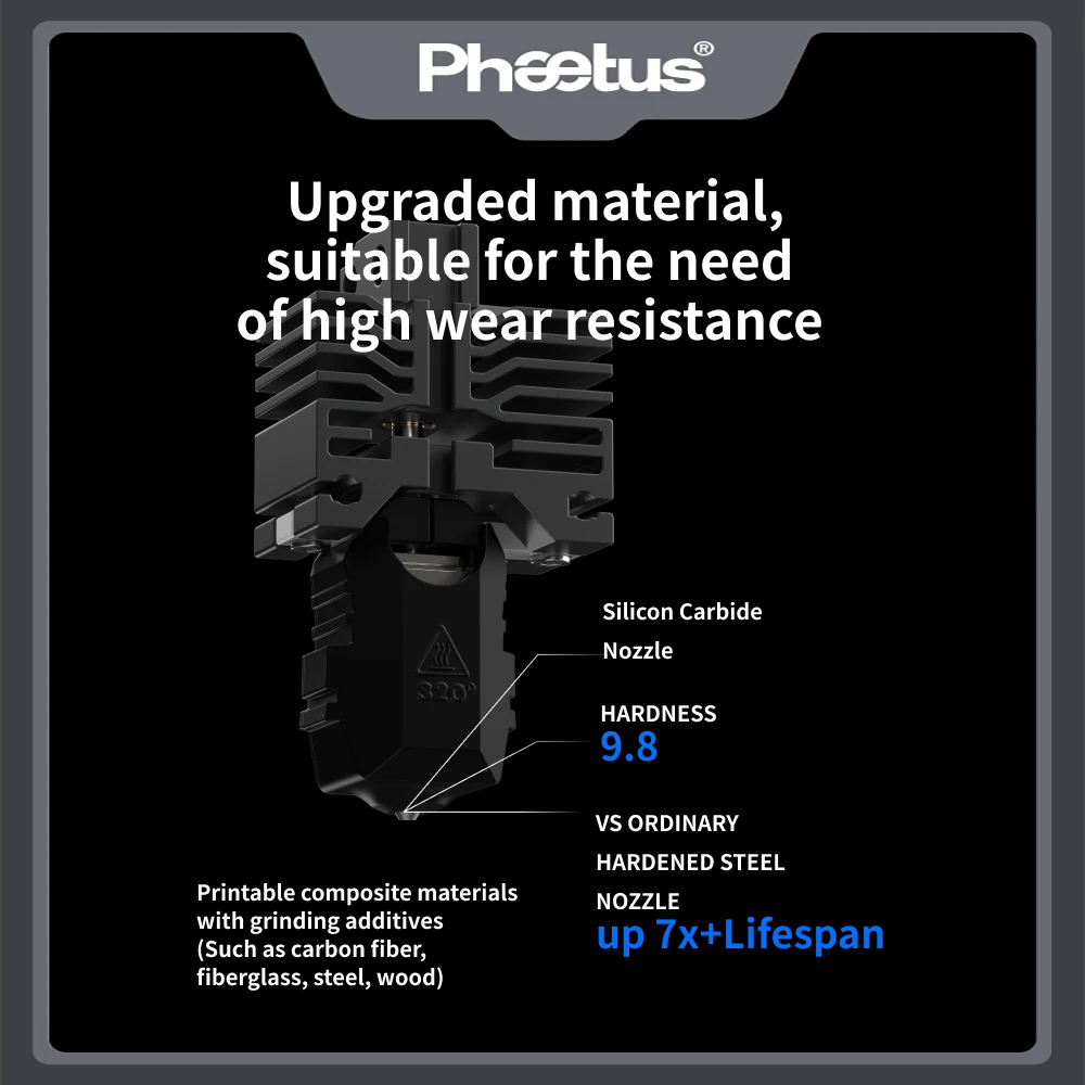 Phaetus Do Drukarek 3D Bambu Lab X1 Serii P1 Części Zamienne Hotend Conch / Hotend Conch Plus Dysza EndCoat / Dysza z Węglika Krzemu