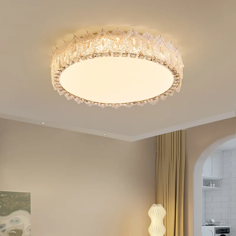 French Cream Style LED Home Ceiling Lights Feather Design Crystal Art Hanging Lamps Dining Room Bedroom Hotel Adorn Chandelier
