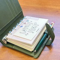 Simple Thickened Green Notebooks Portable Pocket Book Loose Leaf Notebook Blank Inner Page Notebook Office Supplies Gifts