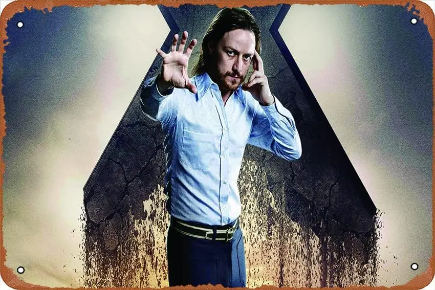 Mcavoy As Charles Xavier Plaque Poster Metal Tin Sign ; Vintage Retro Wall Decor
