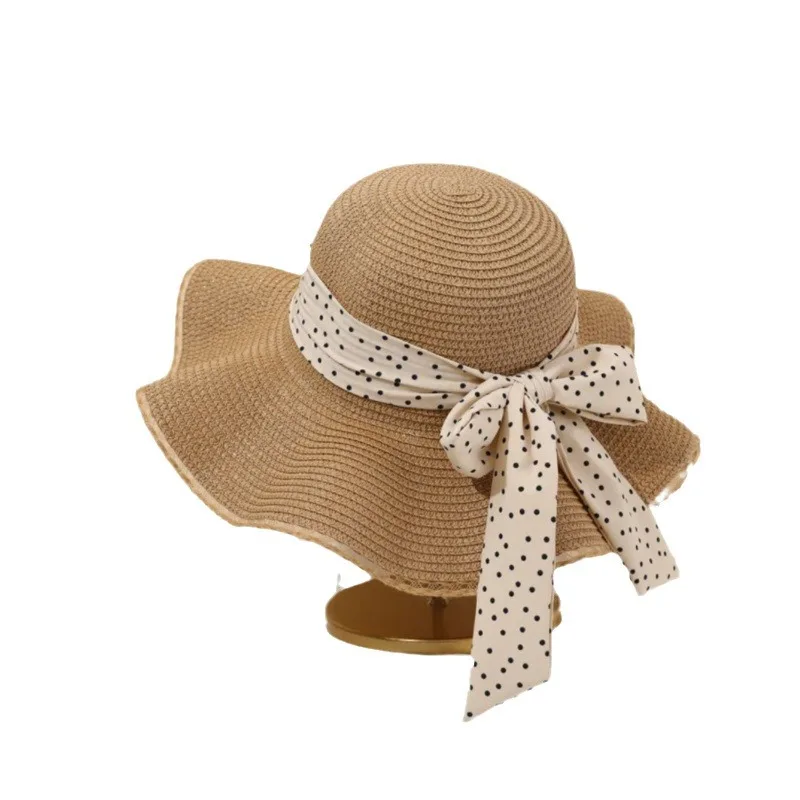 Hat Straw Woven Sun Protection Hat Women's Summer Beach Seaside Vacation Sun Straw Hat Bow Sun Hat With Wide Brim Summer Hat