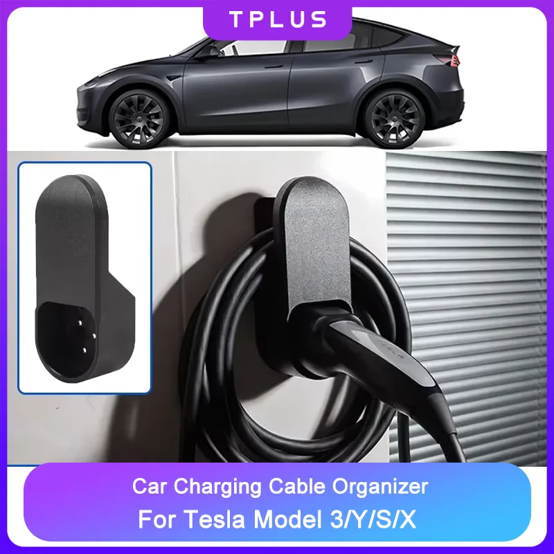 

For Tesla Model Y 2025 Car Charging Cable Organizer Wall Mount Connector Bracket Charger Holder Tesla Model 3/X/S Car Accessory
