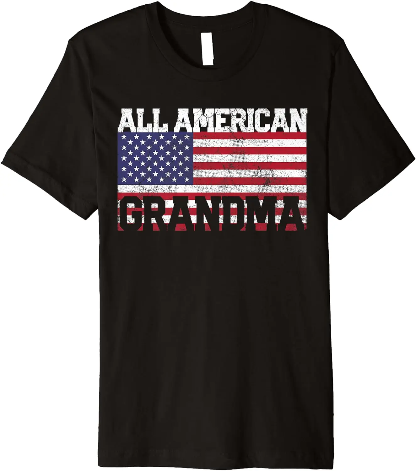 All American Grandma Mother's Day Gift July 4th Flag USA Premium T-Shirt