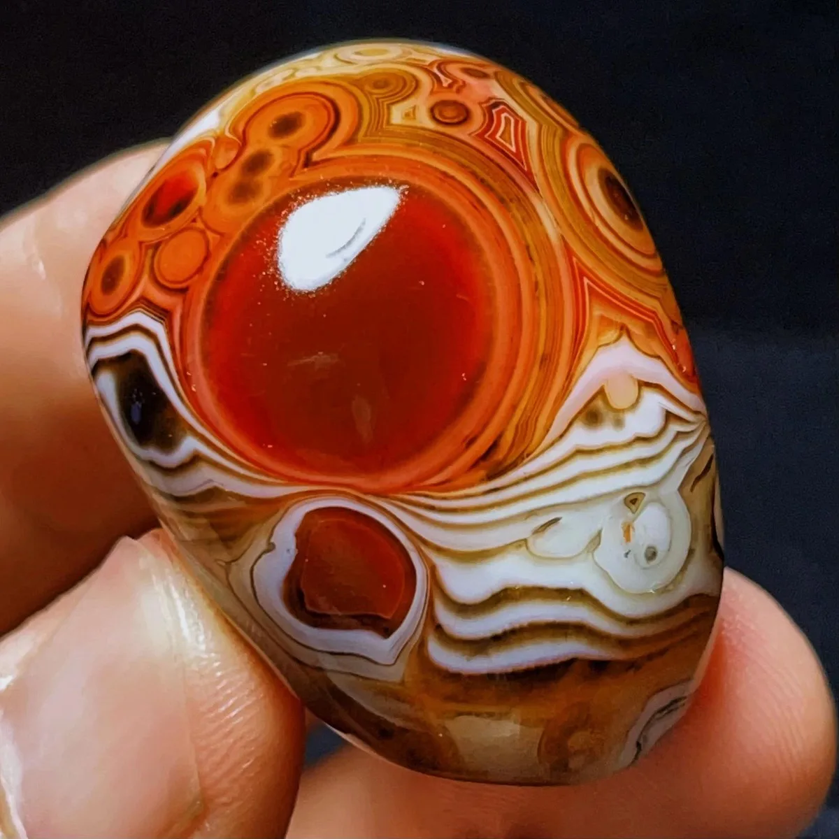 4PC Desert Stone Banded Agate Worry Stone, Decor Stone, Tumbled Polished, Home Decor, Natural Stone, Crystal Collection