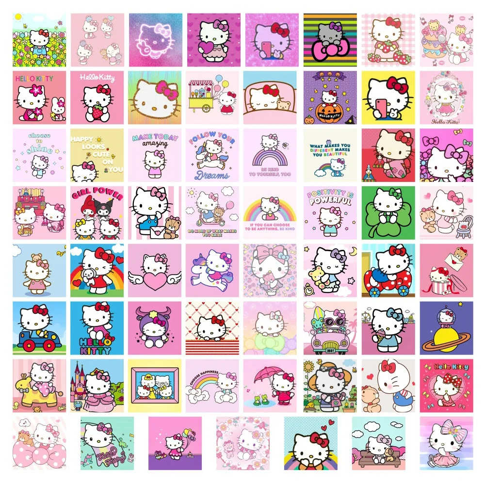 10/30/63pcs Kawaii Sanrio HelloKitty Stickers Funny Graffiit Decal Kids Girls Toy DIY Phone Notebook Laptop Cute Cartoon Sticker