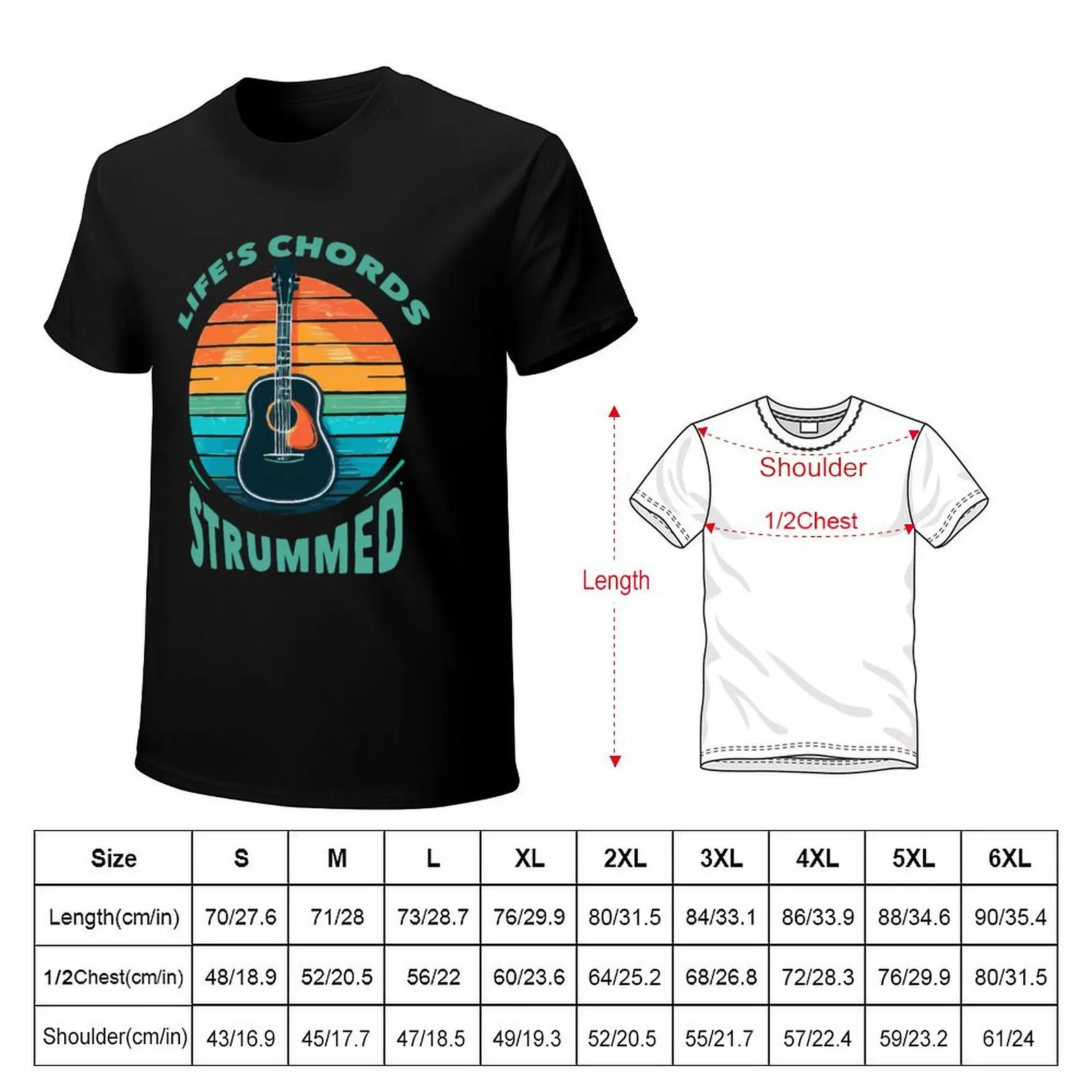 Life's chords strummed T-Shirt Work Short Sleeve Cotton Top