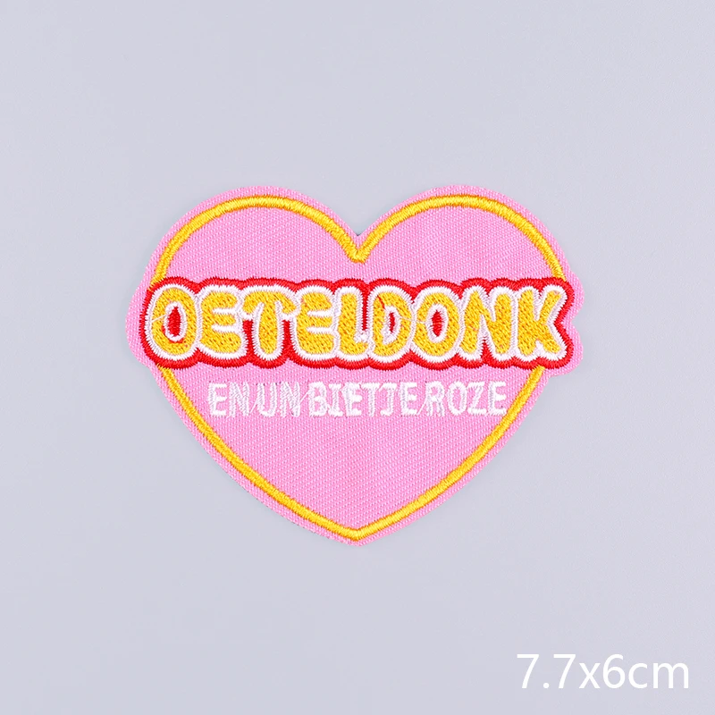 Pink Series Netherland Oeteldonk Emblem Embroidery Patches For Clothing Carnival New Style Oeteldonk Embroidery Patch On Clothes