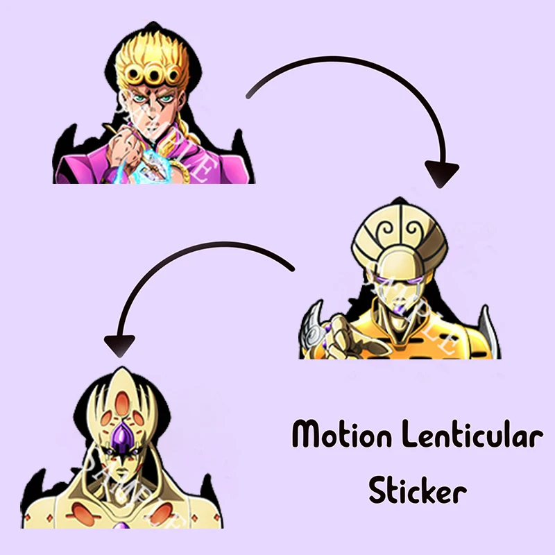 JoJo's Bizarre Adventure Giorno Giovanna Motion Car Sticker Anime calcomanías impermeables para ordenador portátil, refrigerador, Maleta, Etc. Regalo