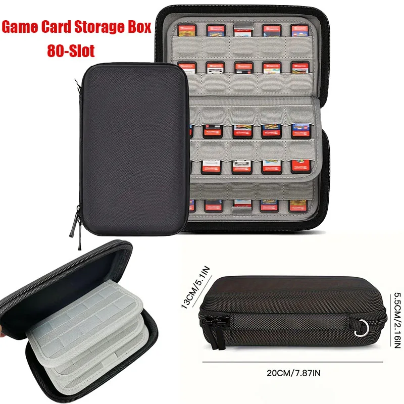 1 قطعة حاملي بطاقات الألعاب 80 فتحة وصناديق التخزين مناسبة لألعاب نينتندو سويتش ألعاب PS Vita أو بطاقات SD #1