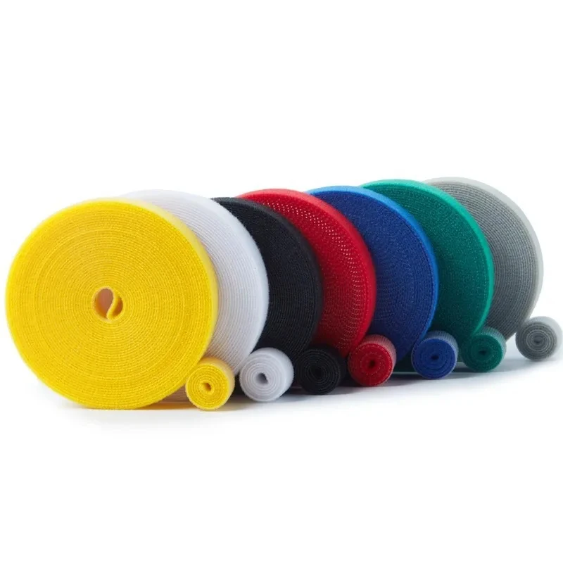 1/2Roll Fastening Tape Cable Ties, Multi-Purpose Cord Organizer, Computer And TV Wire Storage, Data Cable Management Tie