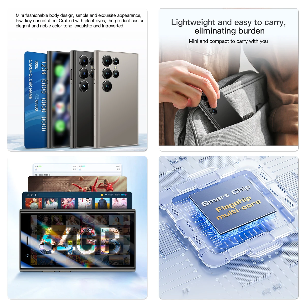 SOYES S24 Pro Max - 3" 4G Mini Smartphone | 2400mAh Long Battery｜2+16GB Dual SIM｜Android App Store｜Multi-Color Fashion Choice