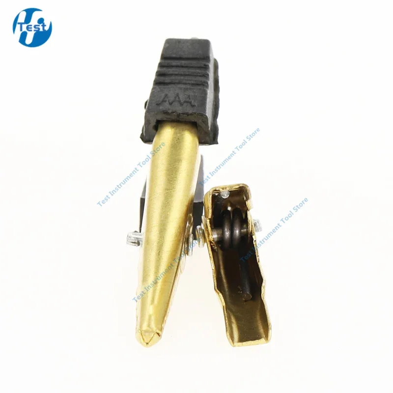 High quality golden Insulated Alligator  clip Plastic Handle Cable Lead Test Charging Clamp Metal Crocodile Clamp Length 50mm