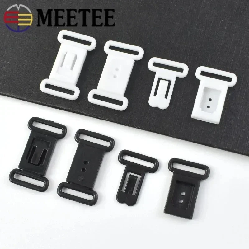 100-500Sets Meetee 12.5mm Plastic Adjustable Buckles O Ring Clasps Hooks Bow Tie Buckle for Bra Underwear Sewing Accessories