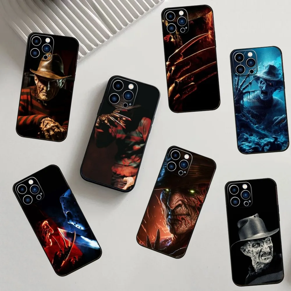 F-Freddy Horror K-Krueger  Phone Case For iPhone 16,15,14,13,12,11,Pro,X,XS,Max,XR,Plus,Mini Soft Silicone Black Shockproof TPU