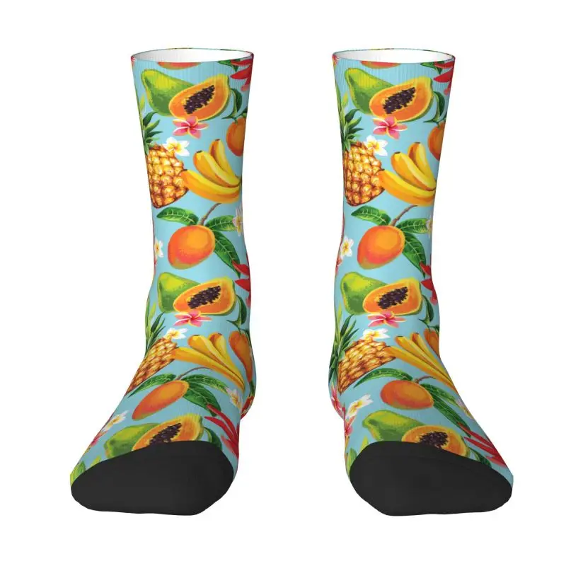 

Summer Tropical Fruits Pineapples Men's Crew Socks Unisex Funny Spring Summer Autumn Winter Dress Socks