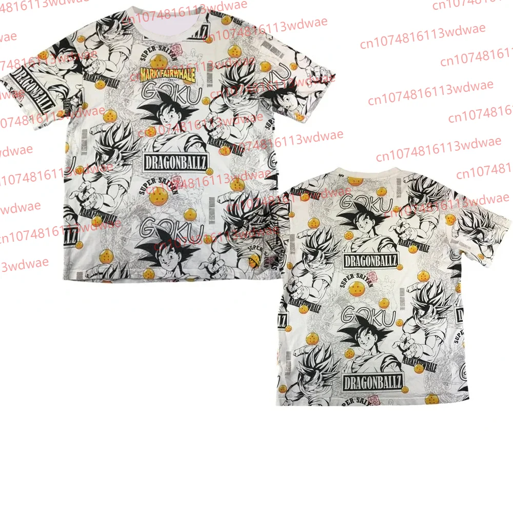 

Dragon Ball Z Goku Manga T-shirt 2025 Anime Black White Graffiti Print Tee Super Saiyan Streetwear Couple Outfit Summer Top
