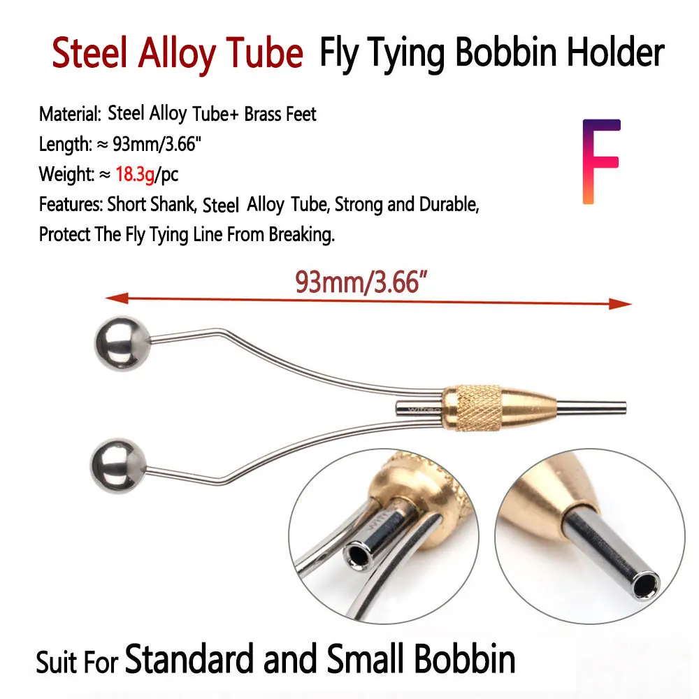 1/7-teiliger Fliegenbinde-Spulenhalter aus Stahllegierung und Bi-Keramik – Standard- und kleine Fadenspulen für die Herstellung von Trocken- und Nassfliegenködern – Detail 13
