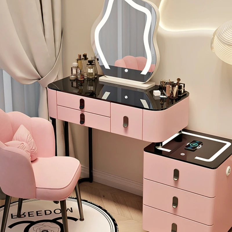 

Комод Столик для макияжа из массива дерева Спальня Современный умный комод со встроенным светом Роскошная высококачественная главная спальня
