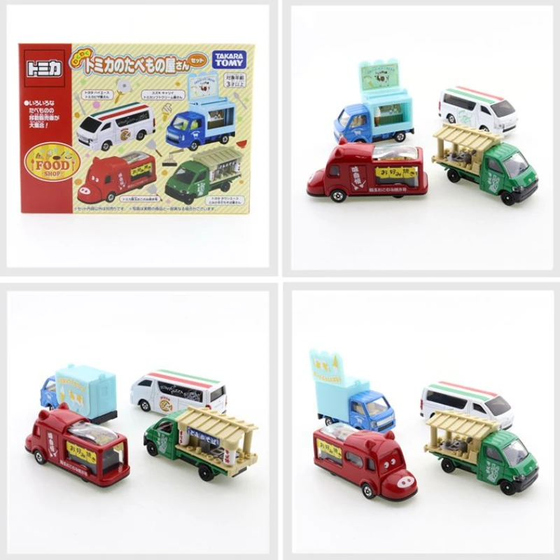 TAKARA TOMY Tomica 4 Pcs Good Restaurant Set Cars Alloy Toys Motor Vehicle Diecast Metal Model Gifts for Children Boys Girls