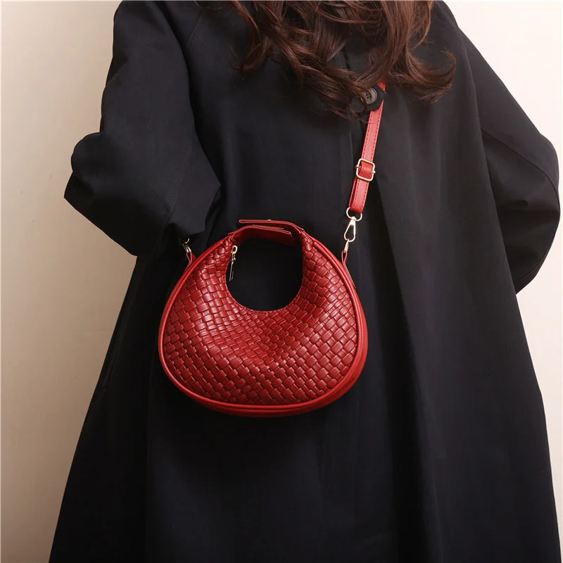 Mode Schwarz Halbmond Tasche Luxus Pu Leder Damen Geldbörsen und Handtaschen Umhängetaschen Frauen Schulter Taschen – Detail 9