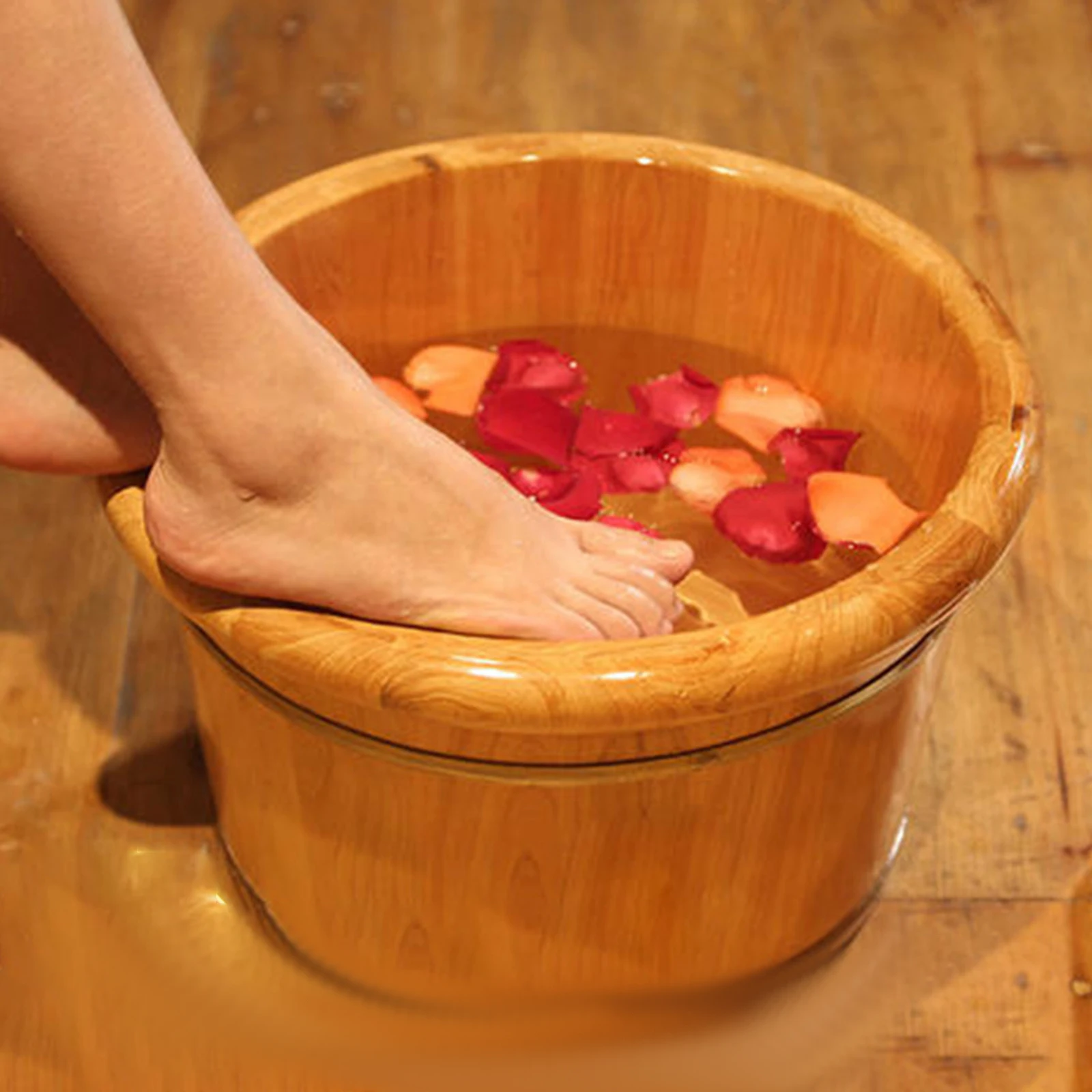 Foot Bath Basin Home Foot Spa for Soaking Feet,Foot Baths Wood Foot Tub Wooden Foot Basin for Bathroom Mother\'s Day Gift