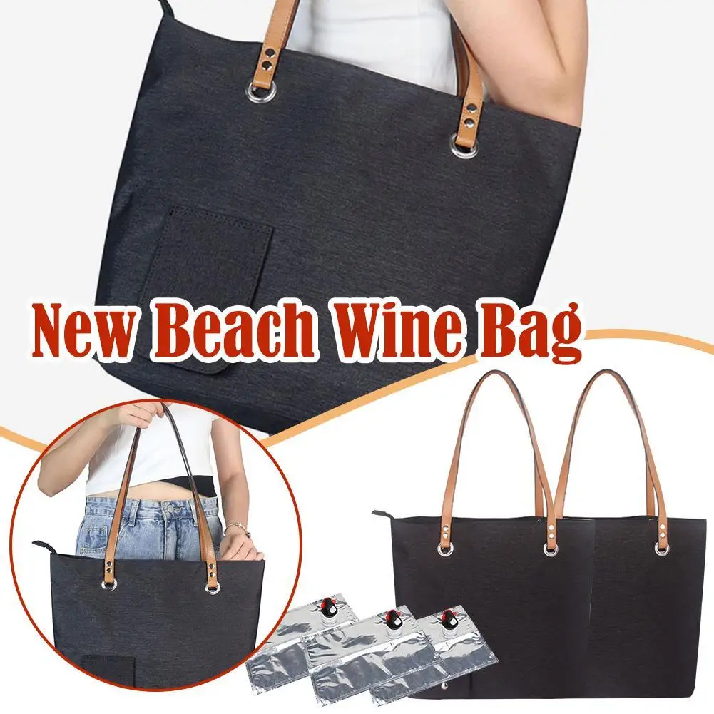 

Beach Wine Bag Portable Portable Outdoor Camping Insulation Ice Bag Multifunctional Large Capacity Wine Bag