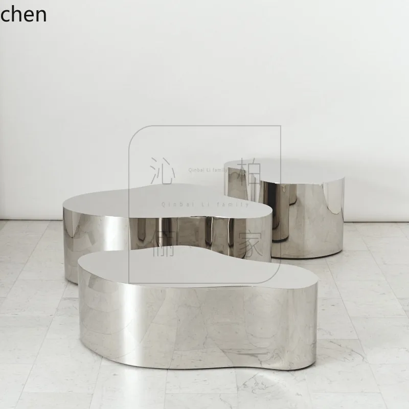 CZ Stainless Steel Island Shaped Water Flow Table Clothing Store Display Shelf Storage Shoe Bag Rack