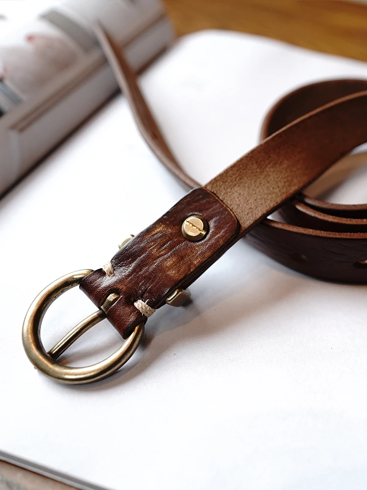 หนังขัดผัก หนังแท้วินเทจ ลําลอง สําหรับผู้หญิง