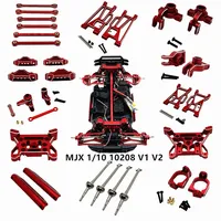 MJX 10208 V1 V2 Metal Swing Arm Steering Cup Hub Carrier Link Rod Shock Tower Drive Shaft Set RC Car Upgrade Parts Accessories