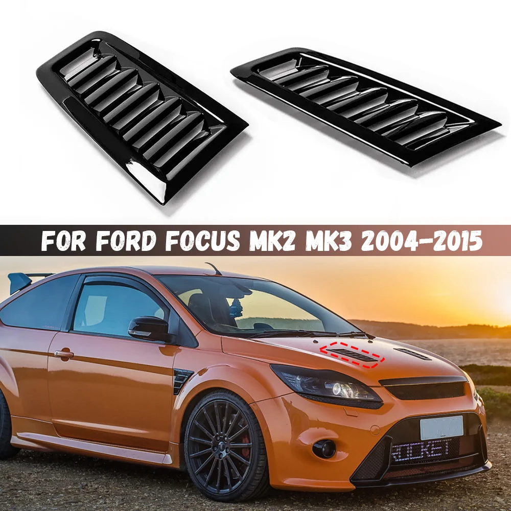 Kap depan sisi ventilasi aliran udara masuk sendok lubang penutup Trim stiker untuk Ford Focus RS ST MK2 MK3 2004-2015 mobil Styling