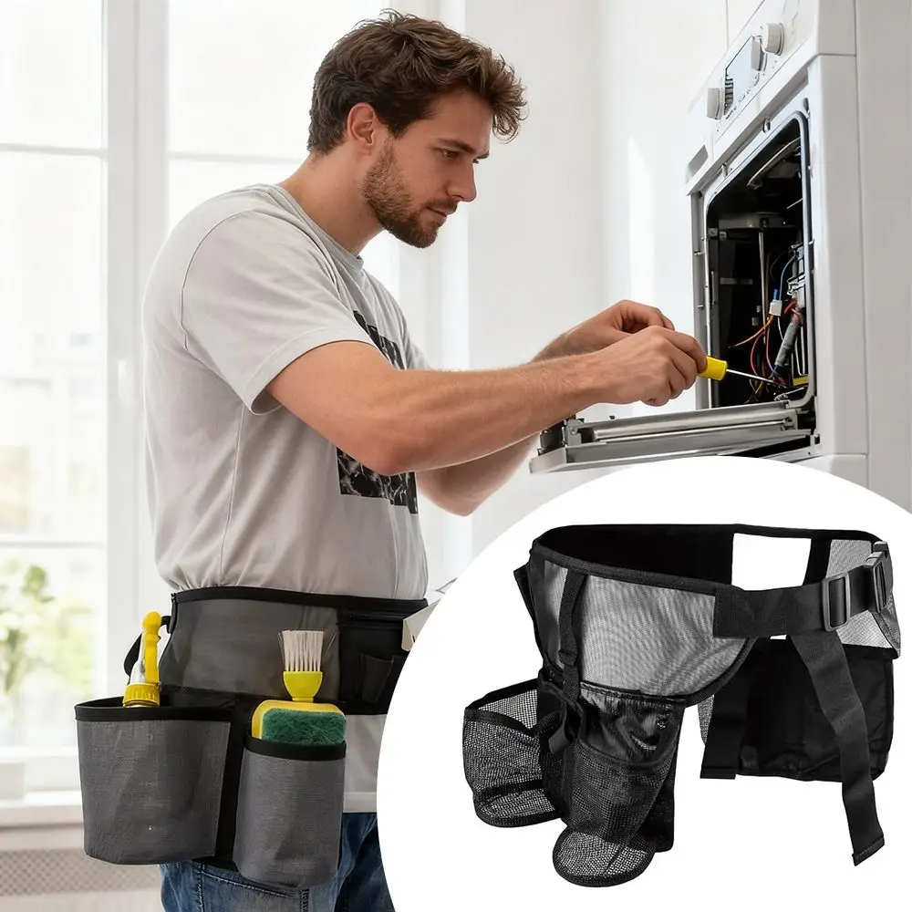 Professionele Taille Versleten Reinigingsgereedschap Schort Multi-Pocket Multifunctionele Taille Schort Waterdicht Gereedschap Schort Custodial Werk