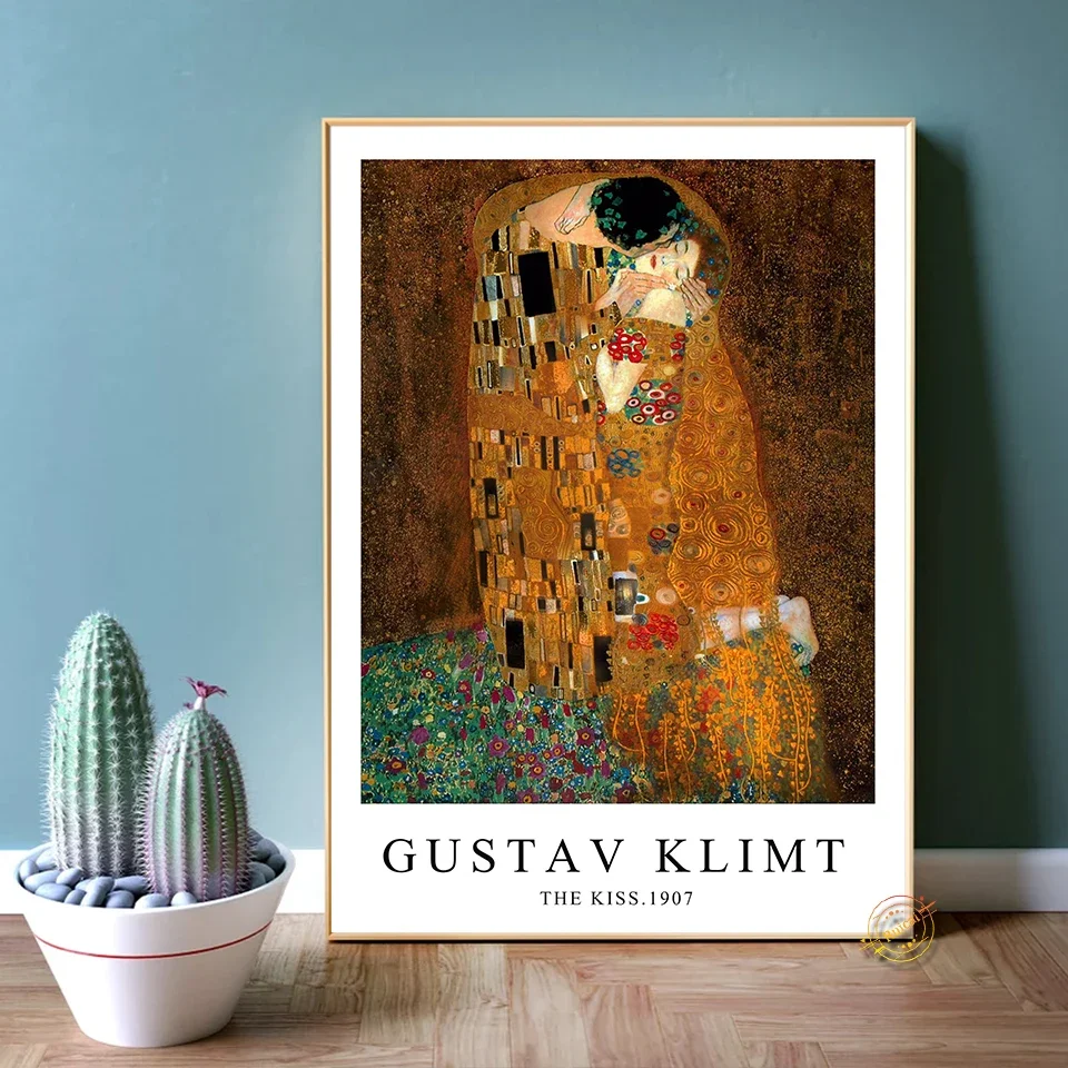 Art Nouveau Masterpiece Gustav Klimt Canvas Poster Golden Phase Ornamental Painting Print Vintage Symbolist Wall Art