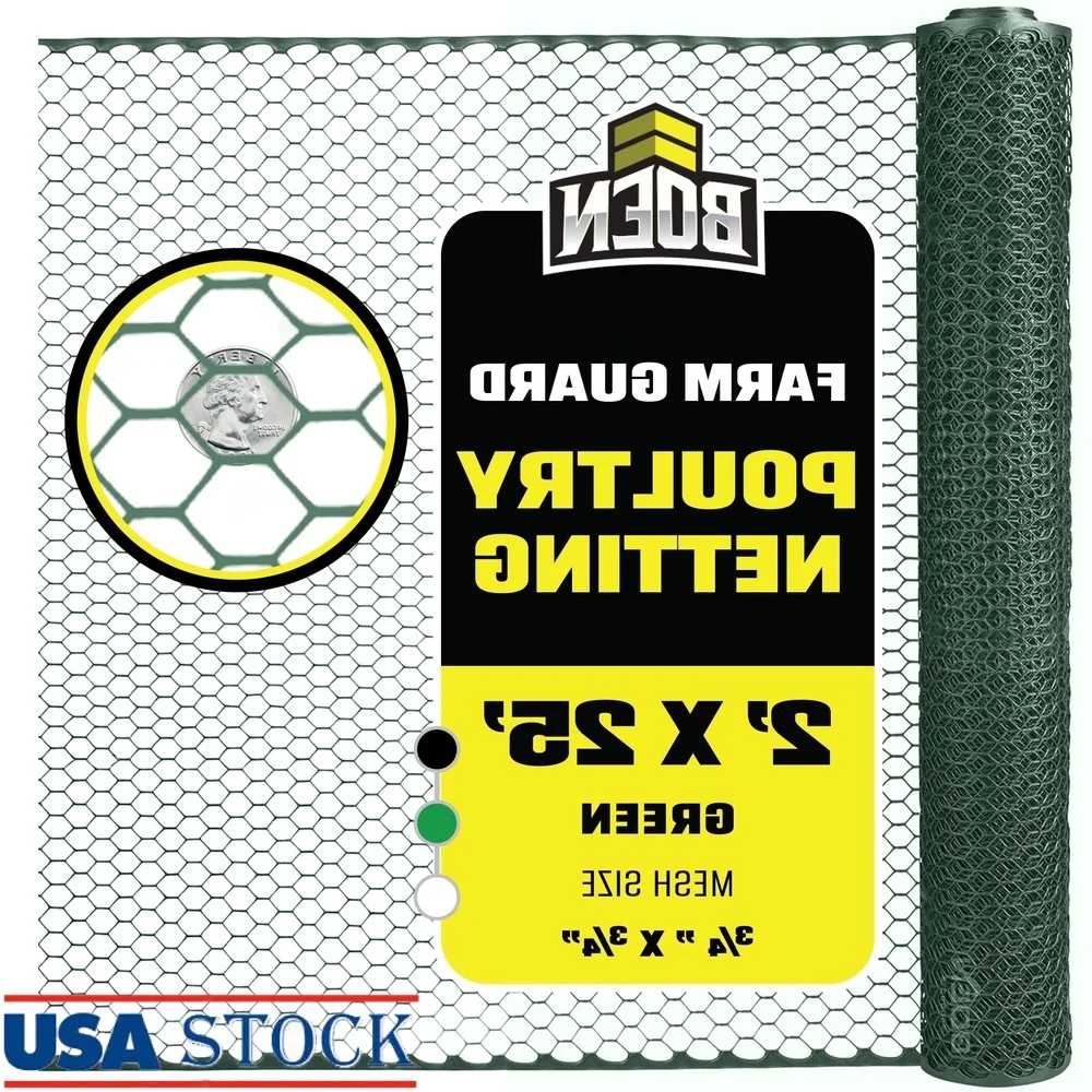 

Plastic Hexagonal Chicken Wire Mesh Temporary Fence Roll 2ft x 25ft Lightweight Rust Resistant Non Conductive Animal Enclosure