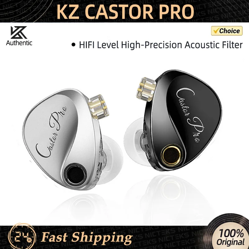 KZ Castor PRO Wired In-Ear Earphones Dynamic Drivers High-end Tunable Earphones HIFI Sound IEM Bass Headphones Gaming Headset