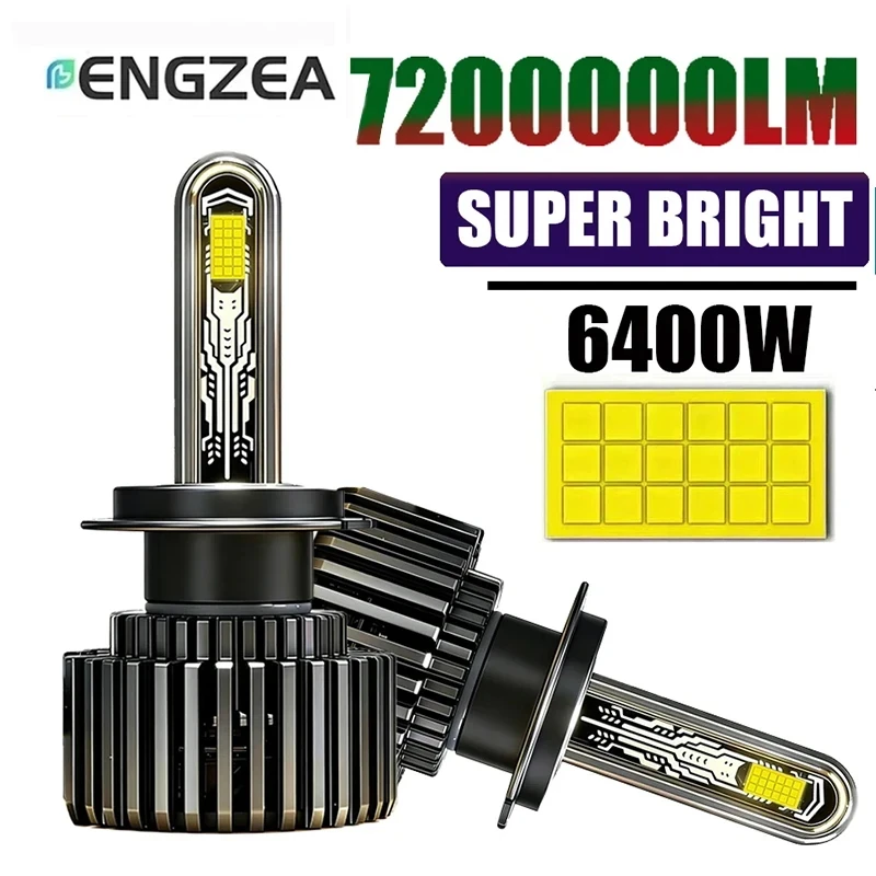 

Автомобильные светодиодные лампы ENGZEA H7 LED Canbus HB3 HB4 H8 H11 H4 9005 9006 7600000LM 6400W HIR2, автомобильные фары 12V 24V 6000K