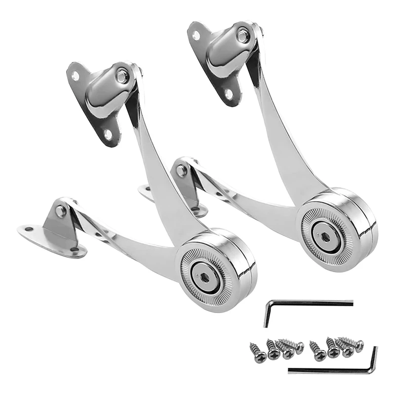 2 Pcs Soft Close -Lid Support Hinges Heavy Duty Adjustable Lift And Up Hinges Cabinet Door Support Hinge