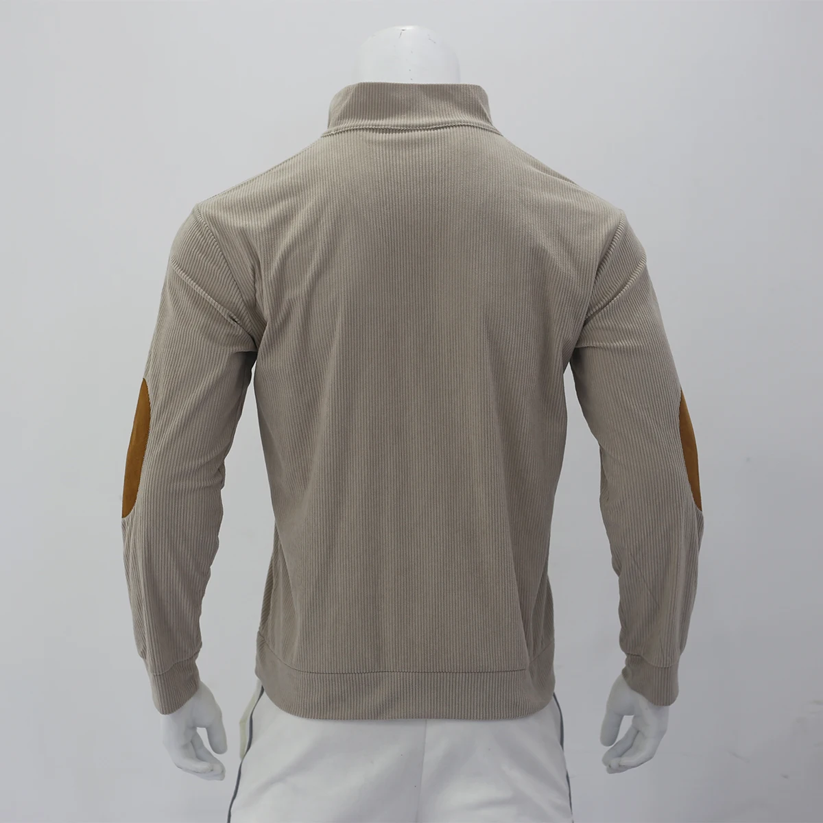 2024 Autumn/Winter Men's New Fake Pocket Casual Stand Collar Long Sleeve Corduroy Hoodie in Stock